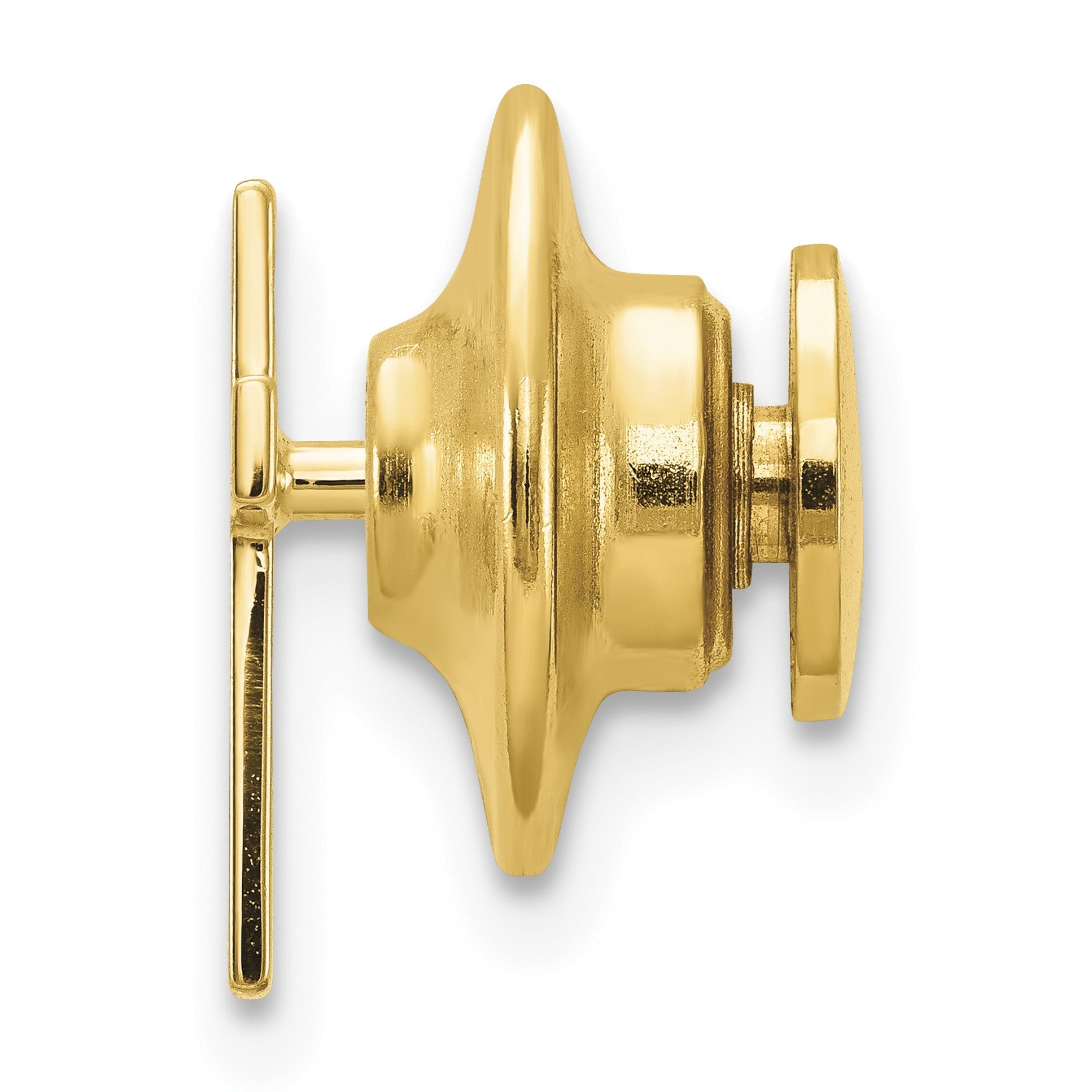 10K Gelbgold Poliert Kreuz mit 14K Krawatten Tac Stecker