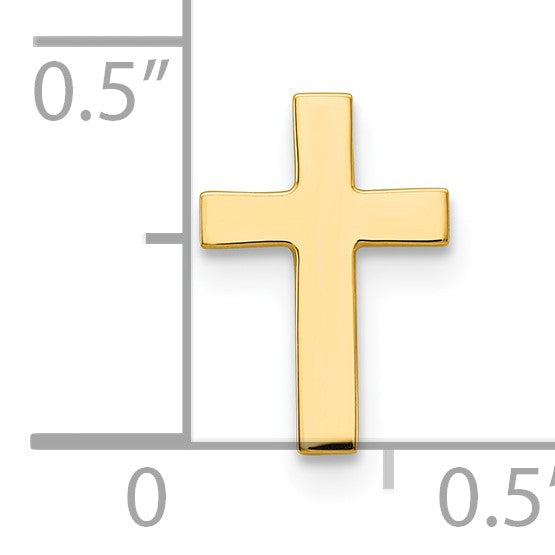 10K Gelbgold Poliert Kreuz mit 14K Krawatten Tac Stecker