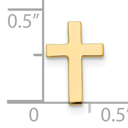 10K Gelbgold Poliert Kreuz mit 14K Krawatten Tac Stecker