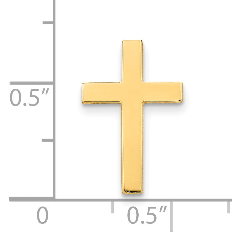 10K Gelbgold Poliert Kreuz mit 14K Krawatten Tac Stecker
