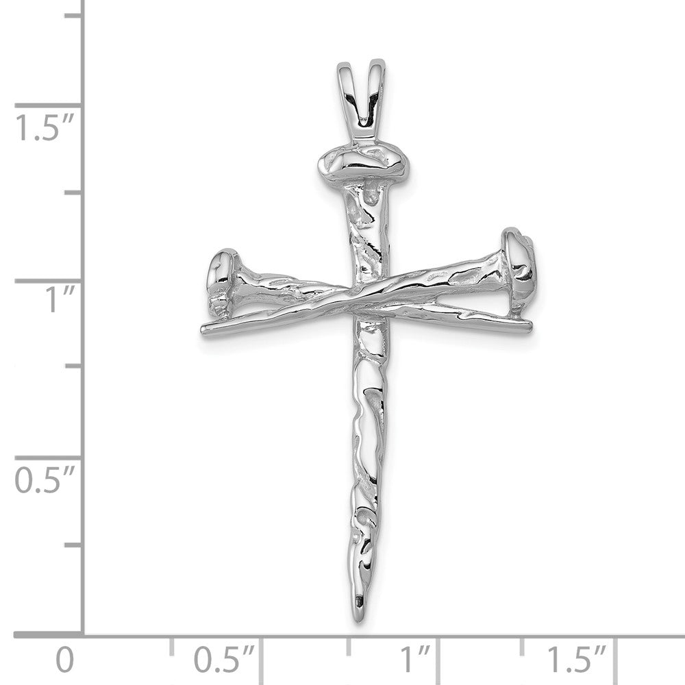 10K Weißgold Kreuz Charm