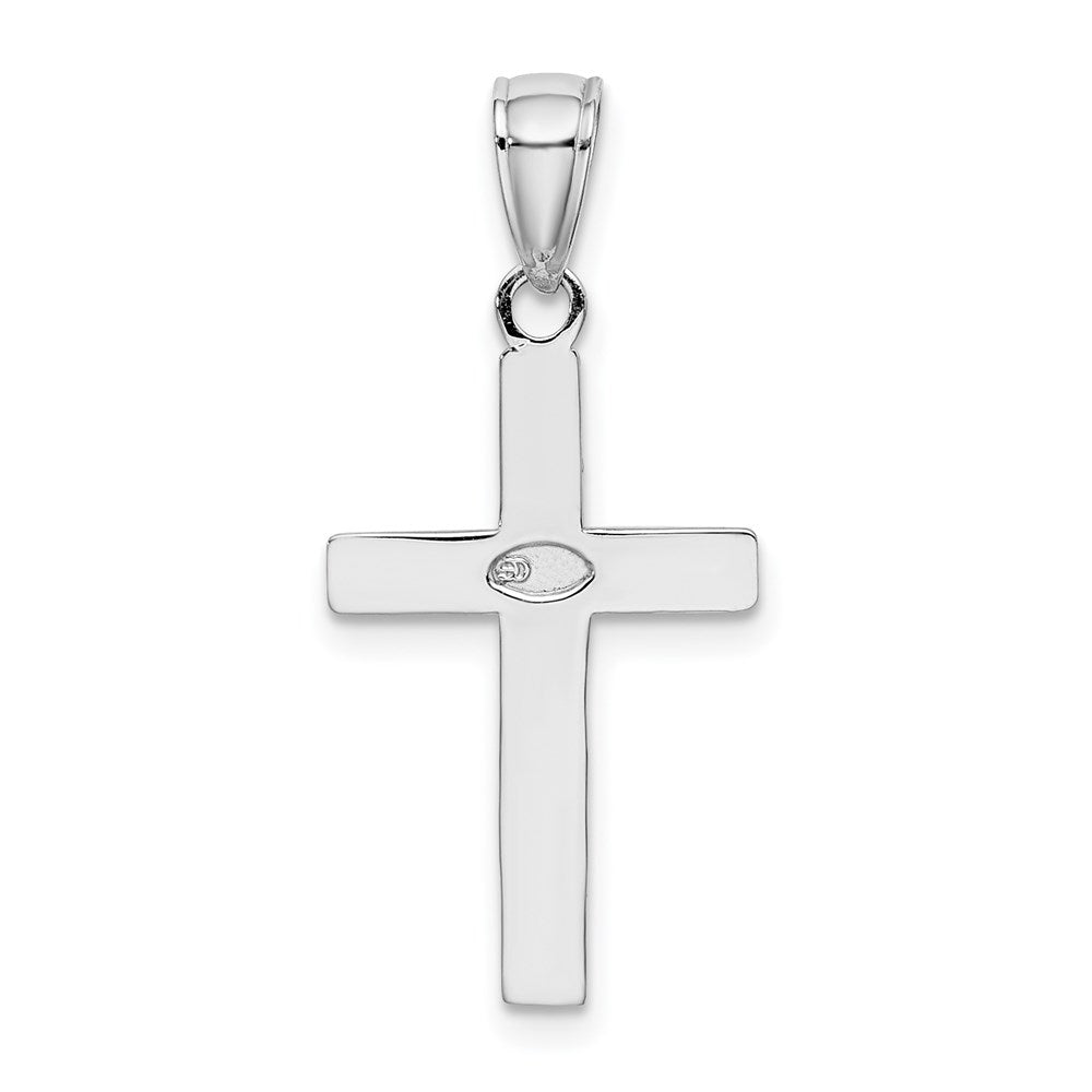10K Weißgold Poliert Kreuz Anhänger