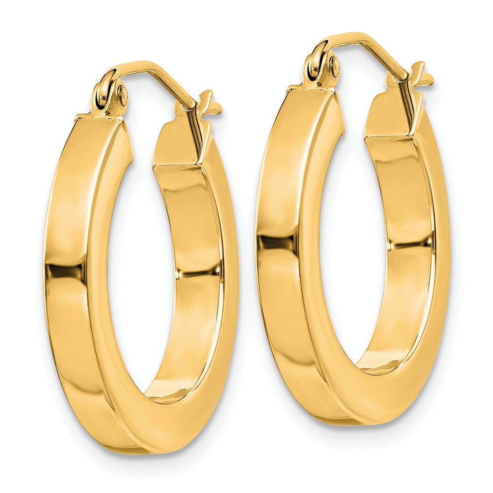 10K Gelbgold 3mm Poliert Quadratisch Creolen