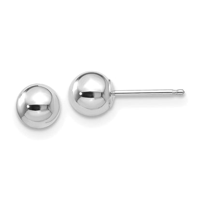 10K Weißgold Poliert 5mm Kugel Ohrstecker