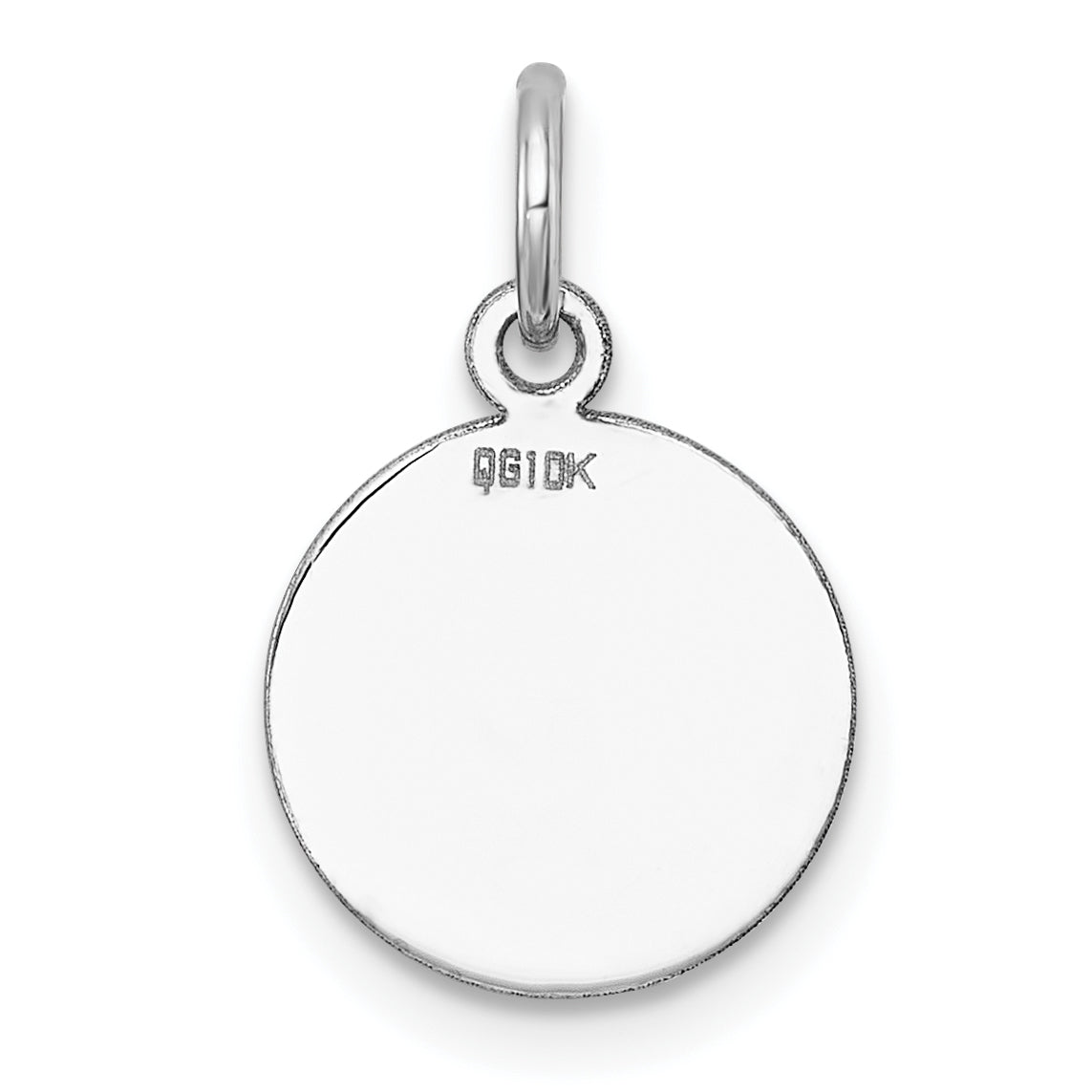 10K Weißgold 10K Rund Plättchen Charm