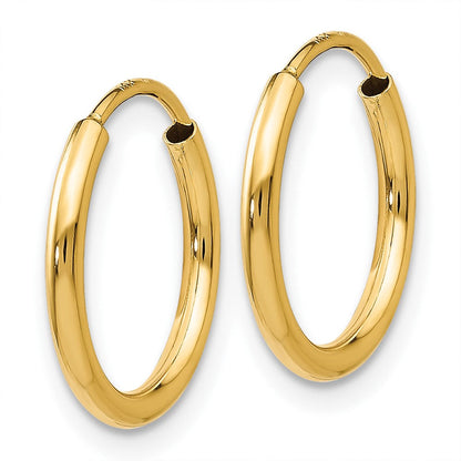 10K Gelbgold 1.5mm Poliert Rund Endlos Creolen
