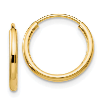 10K Gelbgold 1.5mm Poliert Rund Endlos Creolen