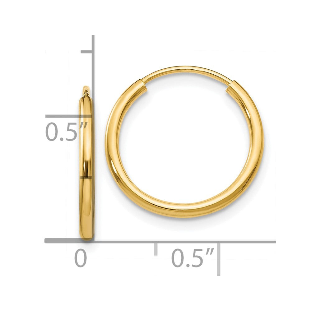 10K Gelbgold 1.5mm Poliert Rund Endlos Creolen