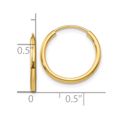 10K Gelbgold 1.5mm Poliert Rund Endlos Creolen