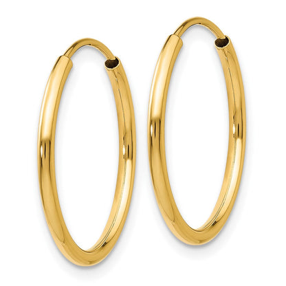 10K Gelbgold 1.5mm Poliert Rund Endlos Creolen
