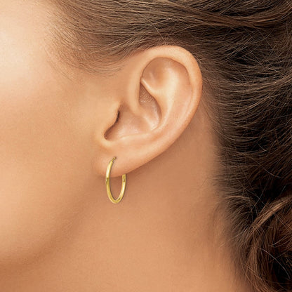 10K Gelbgold 1.5mm Poliert Rund Endlos Creolen