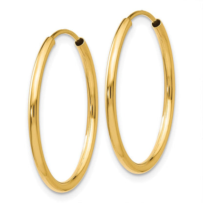 10K Gelbgold 1.5mm Poliert Rund Endlos Creolen