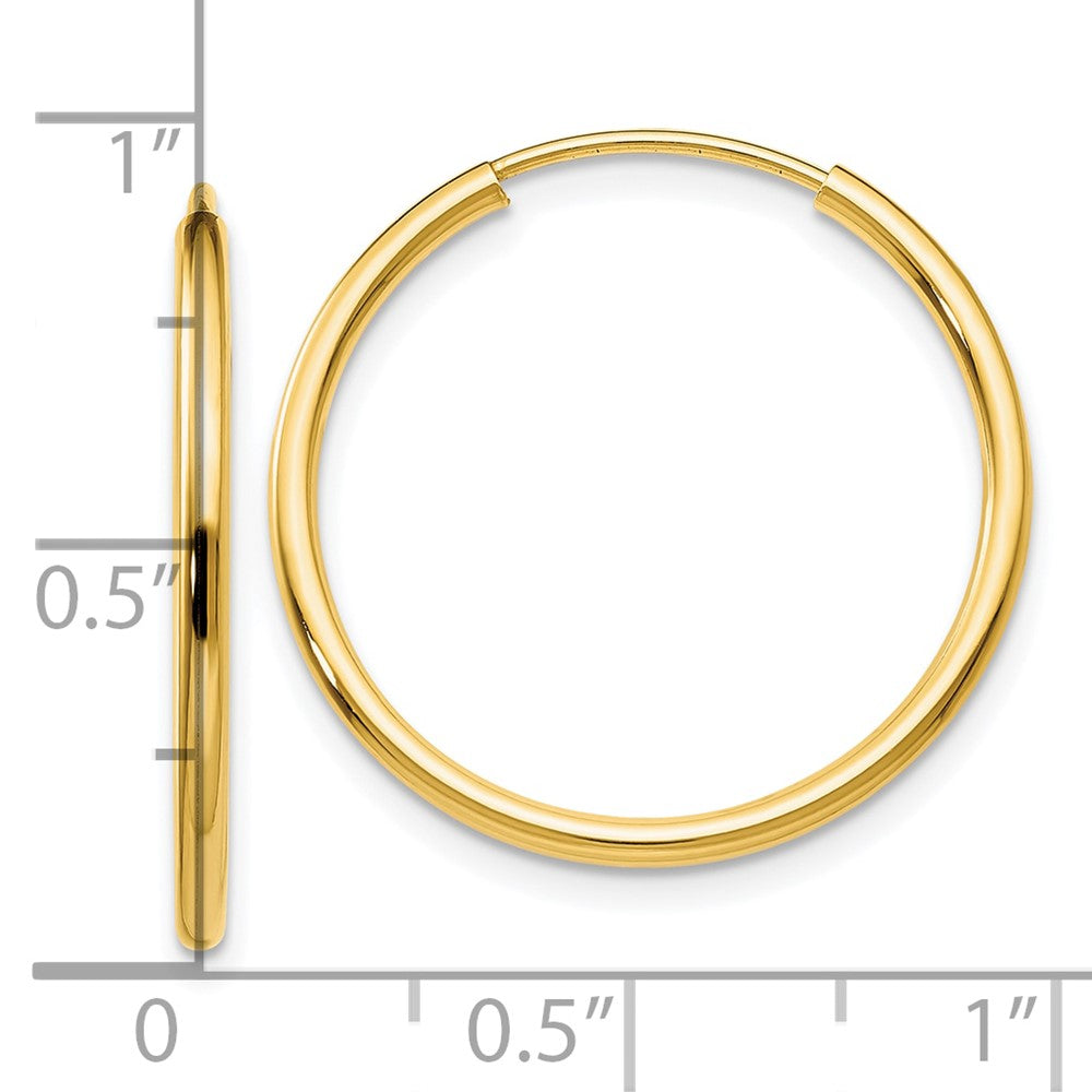 10K Gelbgold 1.5mm Poliert Rund Endlos Creolen