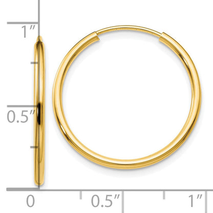 10K Gelbgold 1.5mm Poliert Rund Endlos Creolen