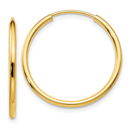 10K Gelbgold 1.5mm Poliert Rund Endlos Creolen