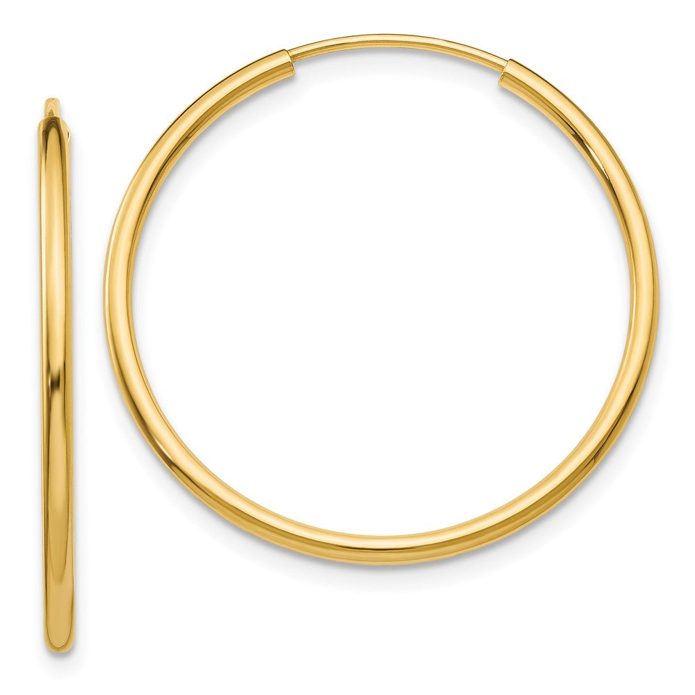 10K Gelbgold 1.5mm Poliert Rund Endlos Creolen