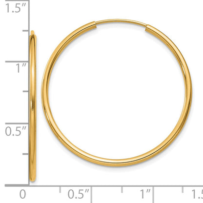 10K Gelbgold 1.5mm Poliert Rund Endlos Creolen