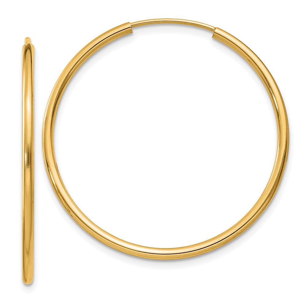 10K Gelbgold 1.5mm Poliert Rund Endlos Creolen