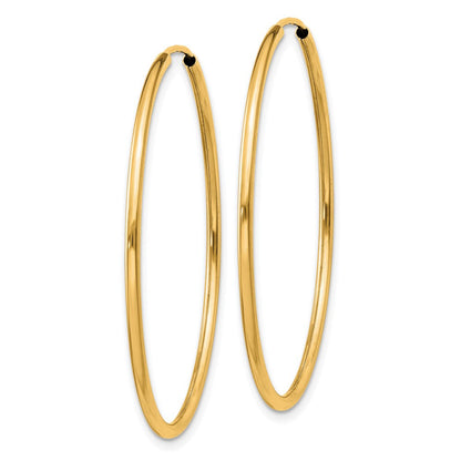 10K Gelbgold 1.5mm Poliert Rund Endlos Creolen