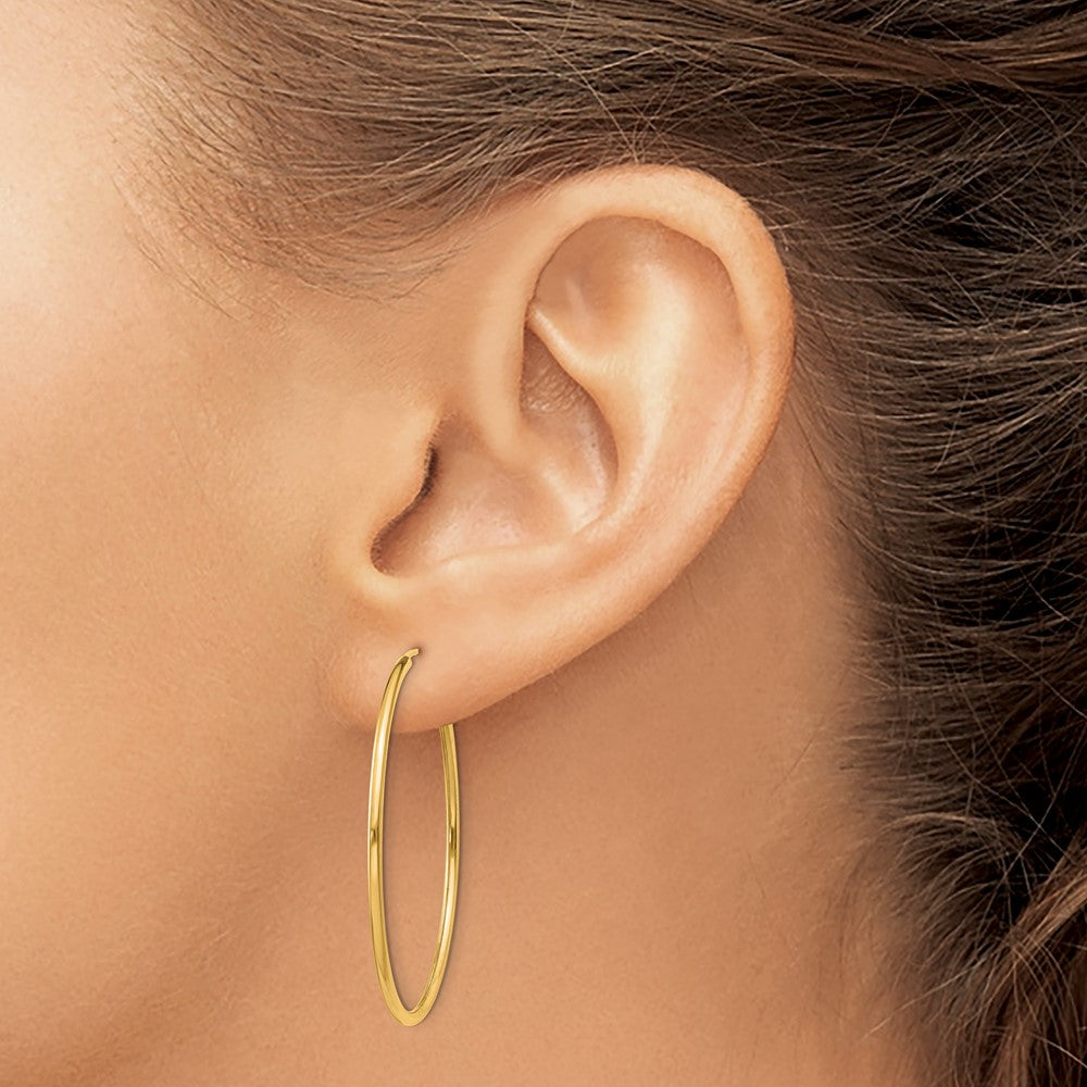 10K Gelbgold 1.5mm Poliert Rund Endlos Creolen