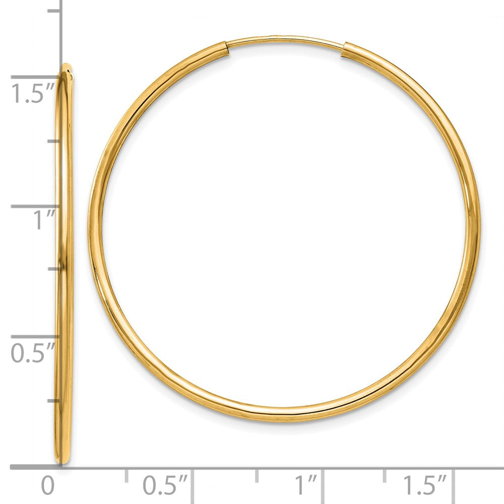 10K Gelbgold 1.5mm Poliert Rund Endlos Creolen