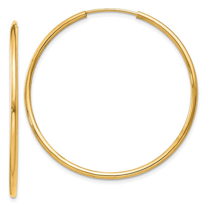 10K Gelbgold 1.5mm Poliert Rund Endlos Creolen