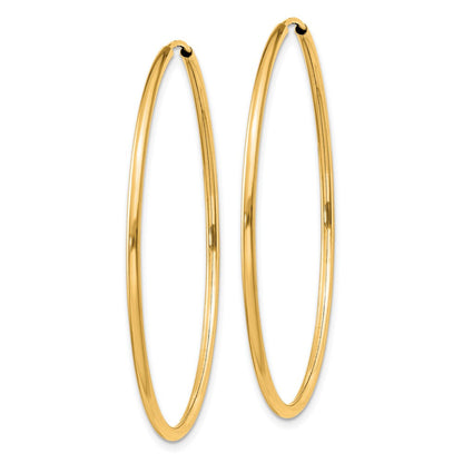 10K Gelbgold 1.5mm Poliert Rund Endlos Creolen