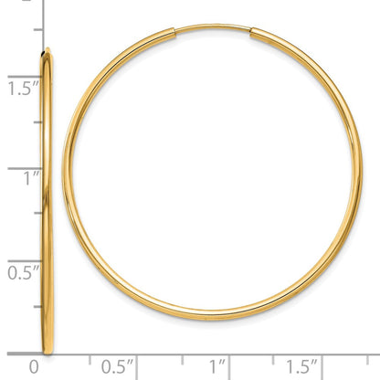 10K Gelbgold 1.5mm Poliert Rund Endlos Creolen