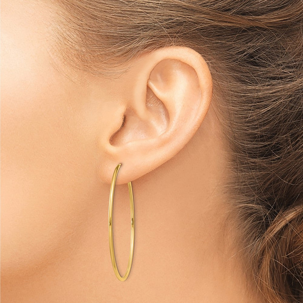 10K Gelbgold 1.5mm Poliert Rund Endlos Creolen