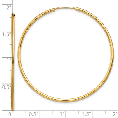 10K Gelbgold 1.5mm Poliert Rund Endlos Creolen