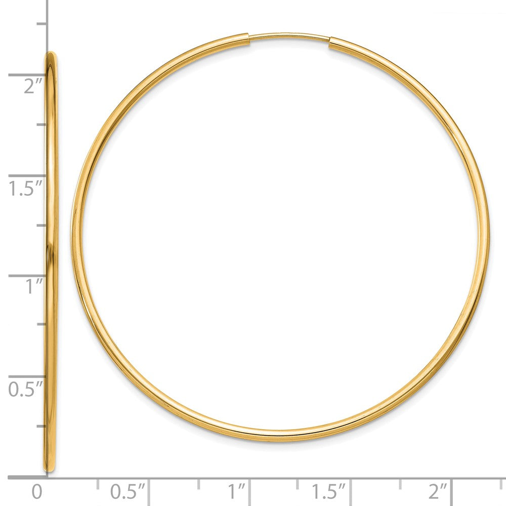 10K Gelbgold 1.5mm Poliert Rund Endlos Creolen