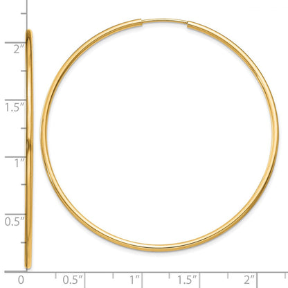 10K Gelbgold 1.5mm Poliert Rund Endlos Creolen