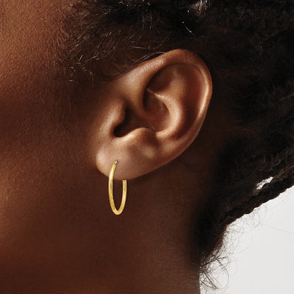 10K Gelbgold 1.5mm Satiniert Diamantiert Endlos Creolen