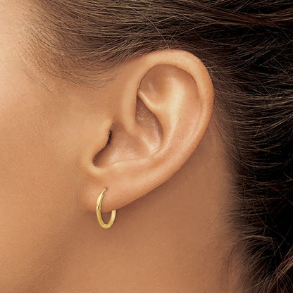 10K Gelbgold 1.5mm Satiniert Diamantiert Endlos Creolen