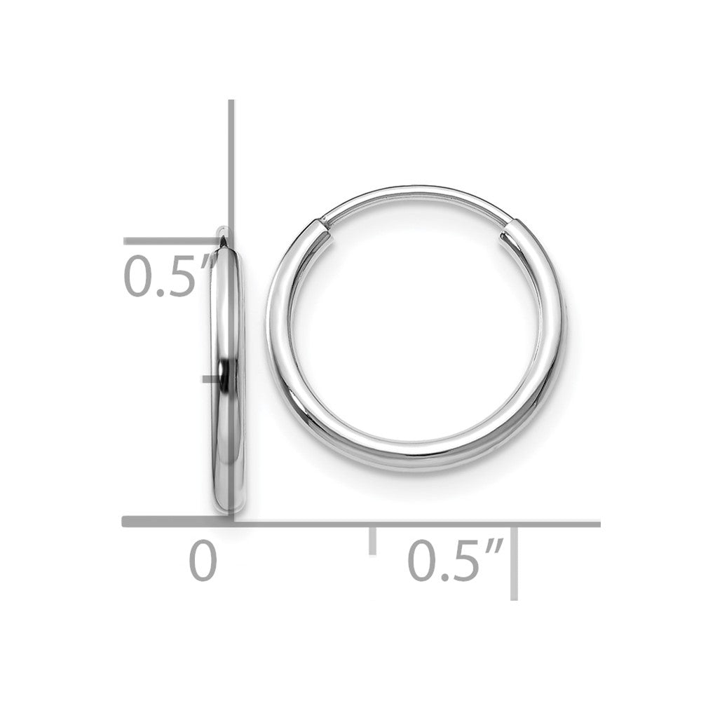 10K Weißgold 1.5mm Poliert Endlos Creolen