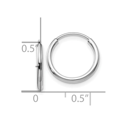10K Weißgold 1.5mm Poliert Endlos Creolen