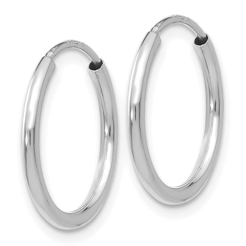 10K Weißgold 1.5mm Poliert Endlos Creolen