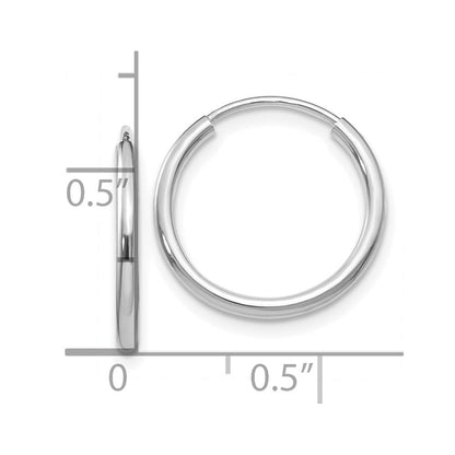 10K Weißgold 1.5mm Poliert Endlos Creolen
