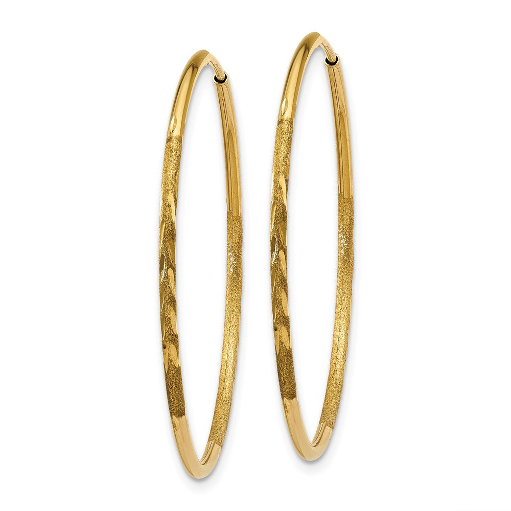10K Gelbgold 1.25mm Diamantiert Endlos Creole Ohrring