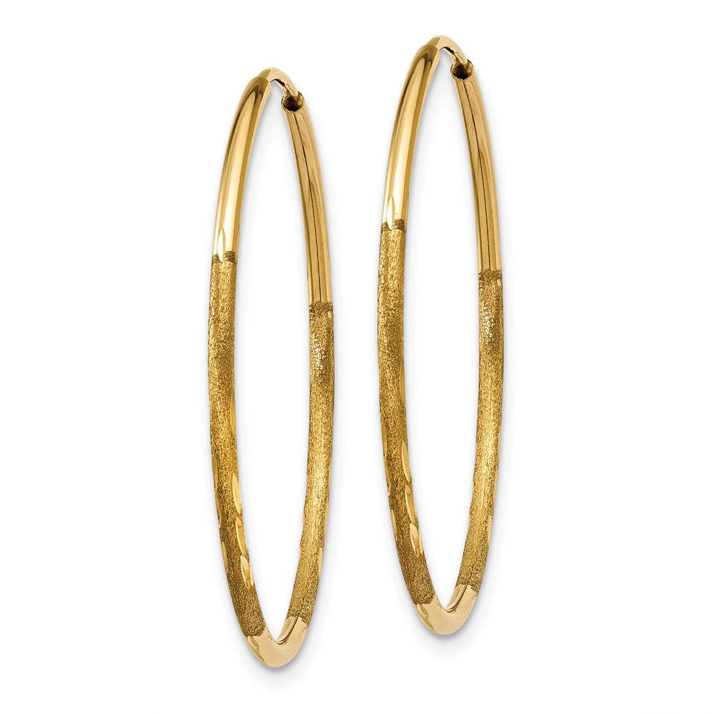 10K Gelbgold 1.25mm Diamantiert Endlos Creole Ohrring