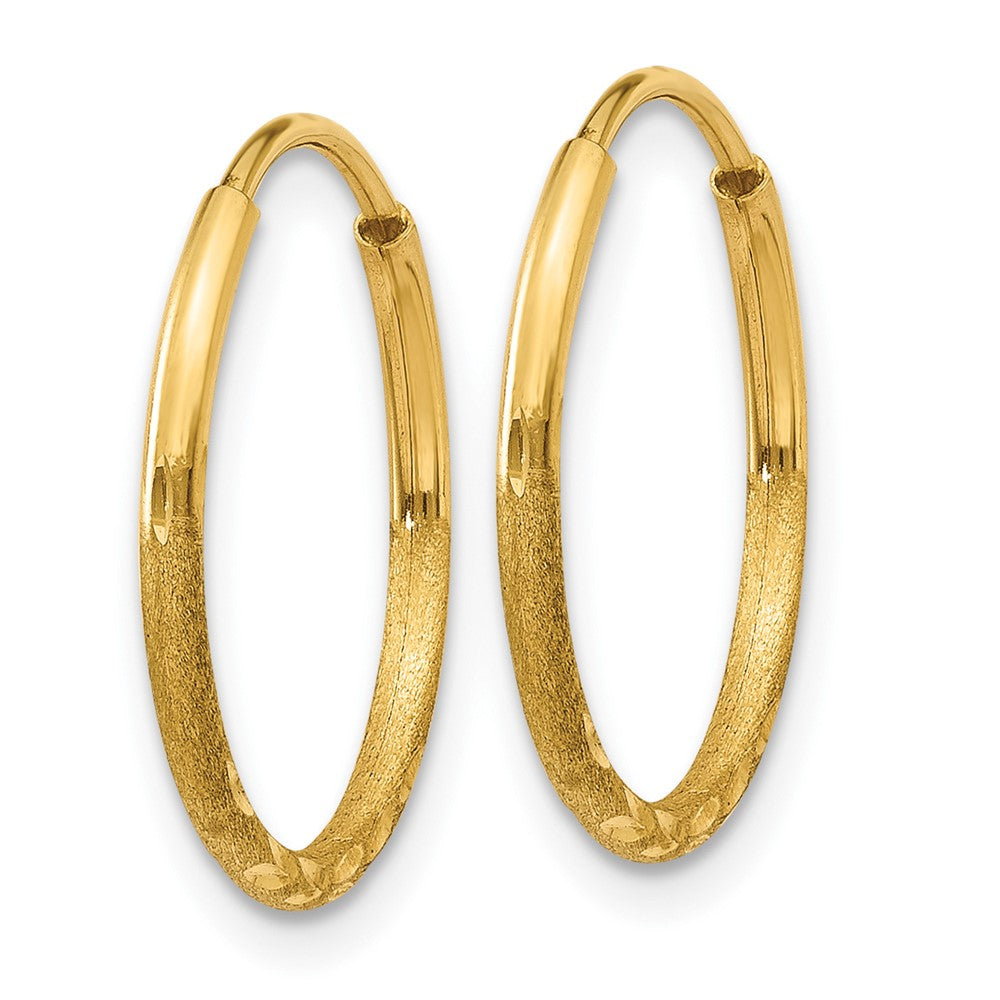 10K Gelbgold 1.25mm Diamantiert Endlos Creole Ohrring