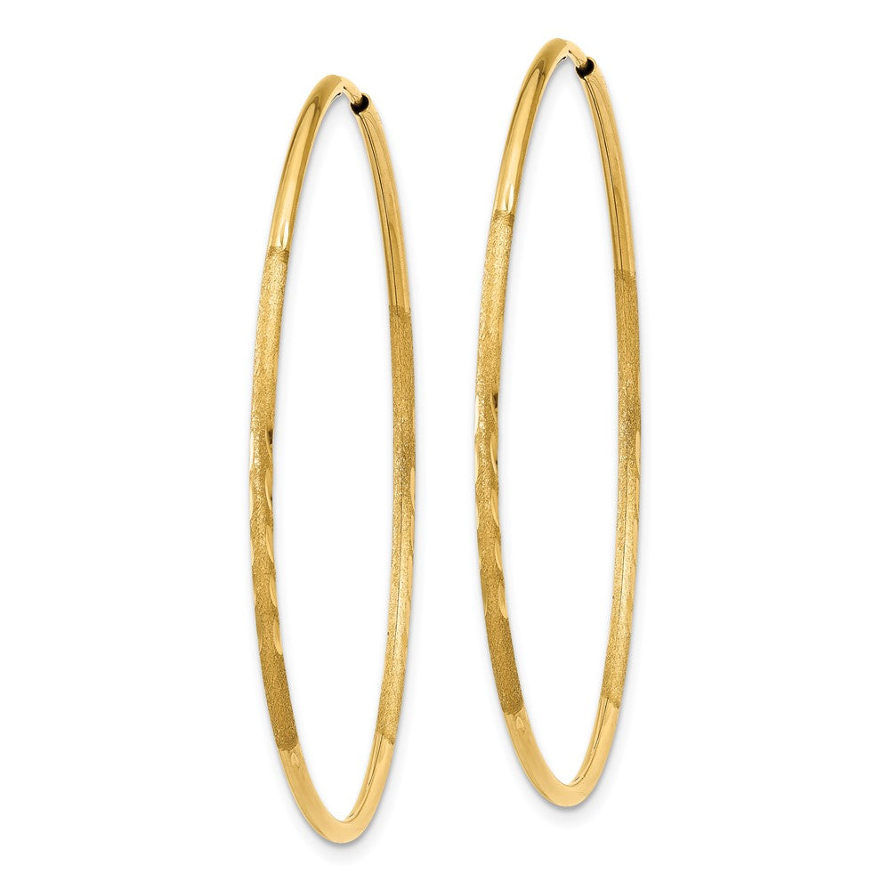 10K Gelbgold 1.25mm Diamantiert Endlos Creole Ohrring