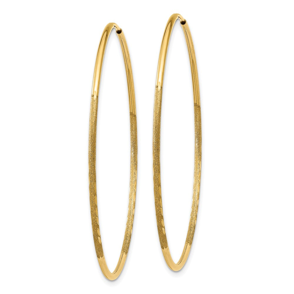 10K Gelbgold 1.25mm Diamantiert Endlos Creole Ohrring
