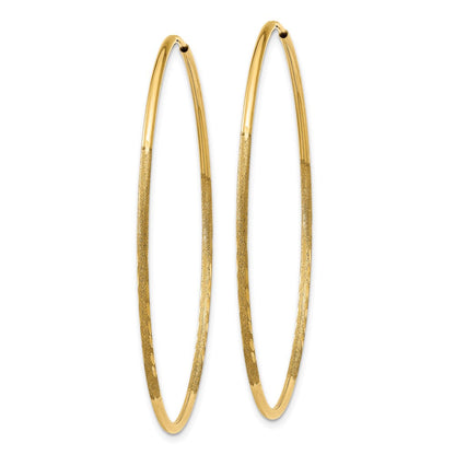 10K Gelbgold 1.25mm Diamantiert Endlos Creole Ohrring