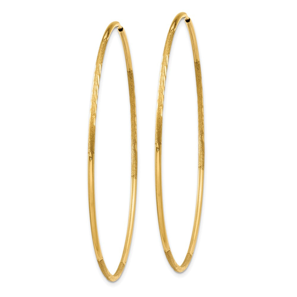 10K Gelbgold 1.25mm Diamantiert Endlos Creole Ohrring