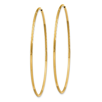 10K Gelbgold 1.25mm Diamantiert Endlos Creole Ohrring