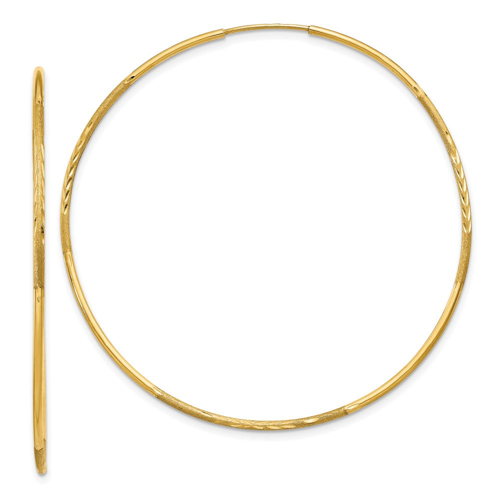 10K Gelbgold 1.25mm Diamantiert Endlos Creole Ohrring