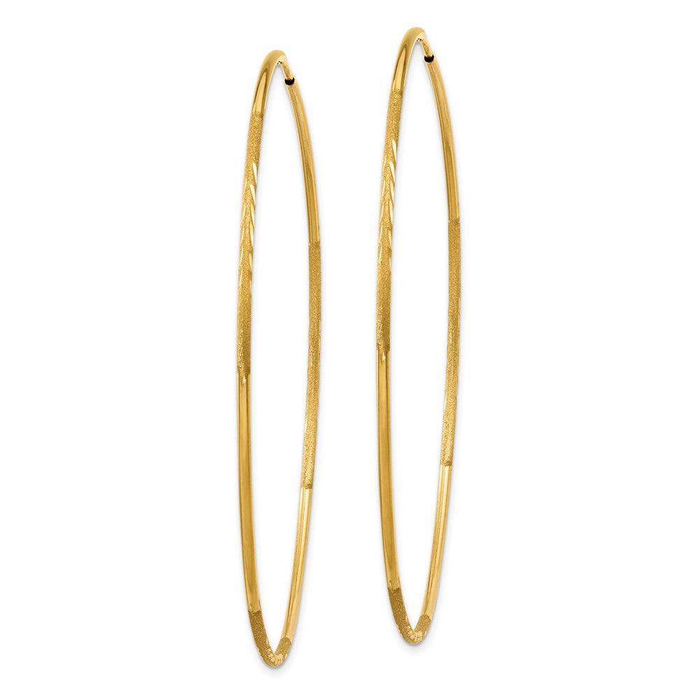 10K Gelbgold 1.25mm Diamantiert Endlos Creole Ohrring