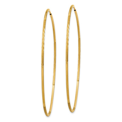 10K Gelbgold 1.25mm Diamantiert Endlos Creole Ohrring