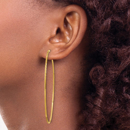 10K Gelbgold 1.25mm Diamantiert Endlos Creole Ohrring
